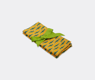 La DoubleJ 'Como Fish' large napkin, set of two, yellow YELLOW LADJ23LAR880MUL