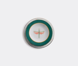 La DoubleJ 'Libellula' soup and dinner plate set GREEN LADJ19LIB930GRN