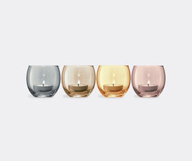 LSA International 'Polka' tealight holder, metallic, set of four MULTICOLOUR LSAI20POL655MUL