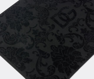 Dolce&amp;Gabbana Casa Jacquard bath mat with D&amp;G logo, black BLACK DGCA25BLA684BLK