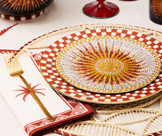 La DoubleJ 'Sunrays' dessert plate, set of two, multicolor MULTICOLOUR LADJ24SUN229MUL