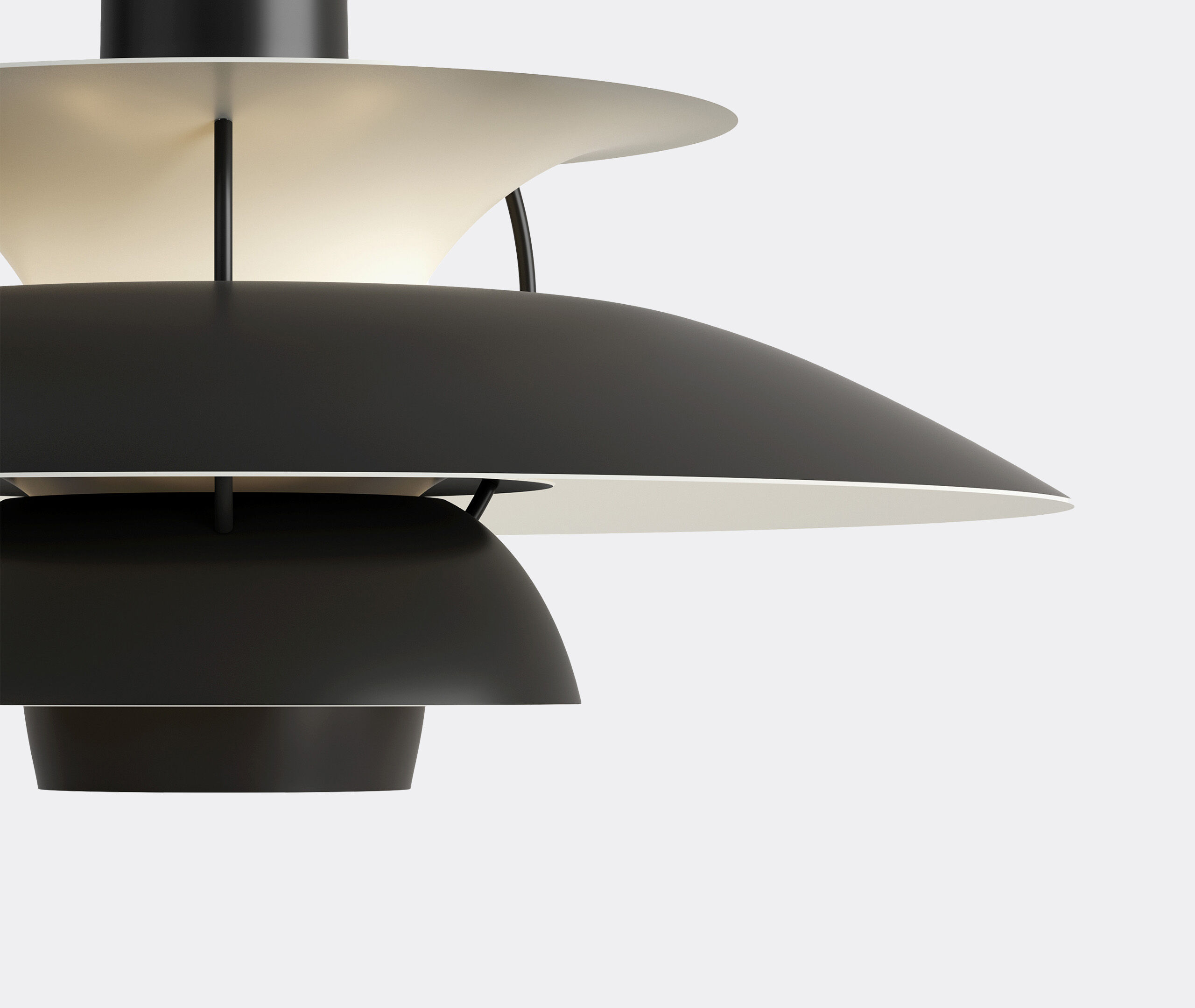PH 5' pendant light, monochrome black, US plug by Louis Poulsen