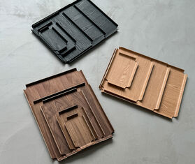 XLBoom &#39;Deck&#39; square tray, walnut WALNUT XLBO25DEC117WAL