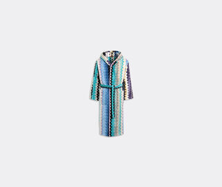 Missoni 'Giacomo' hooded bathrobe, turquoise TURQUOISE MIHO22GIA424MUL