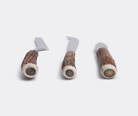 Lorenzi Milano Stag antler cheese knife set SILVER CEMI15CHE160BRW