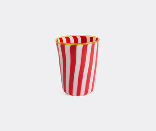 Lisa Corti 'Circus' vase, red, white and mustard RED LICO26CIR635RED
