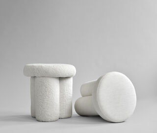 101 Copenhagen 'Big Foot' stool, linen WHITE COPH22BIG764WHI
