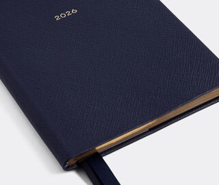 Smythson '2026 Soho' weekly diary with pocket, navy BLUE SMYT25PAS932BLU