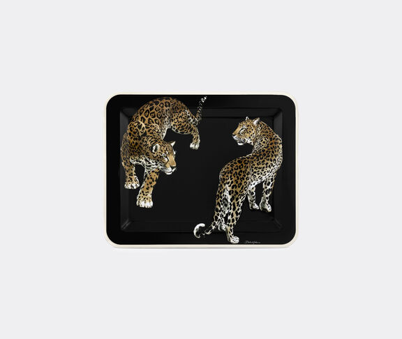 Dolce&Gabbana Casa 'Double 'Leopardo' square wooden tray, medium undefined ${masterID}