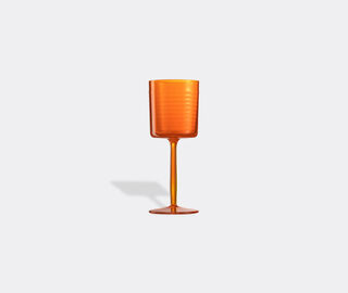 NasonMoretti 'Gigolo' water glass, striped orange ORANGE NAMO22GIG935ORA