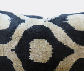 Les-Ottomans Silk velvet cushion, white and blue MULTICOLOUR OTTO20SIL627MUL