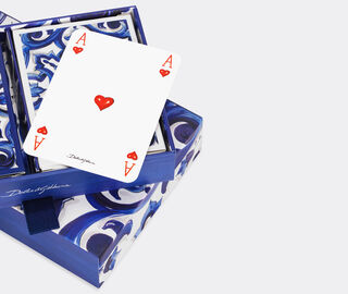 Dolce&amp;Gabbana Casa 'Maiolica' poker set, blue BLUE DGCA26POK236BLU