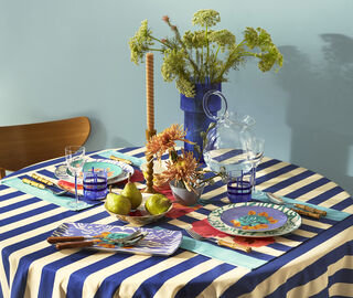 Lisa Corti 'Nizam Stripes' table mat, set of four, blue multicolor BLUE LICO25AME681BLU