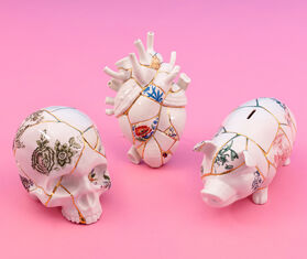 Seletti &#39;Kintsugi&#39; skull MULTICOLOUR SELE24KIN525MUL