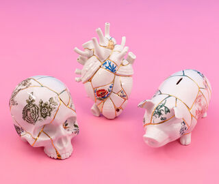 Seletti 'Kintsugi' skull MULTICOLOUR SELE24KIN525MUL