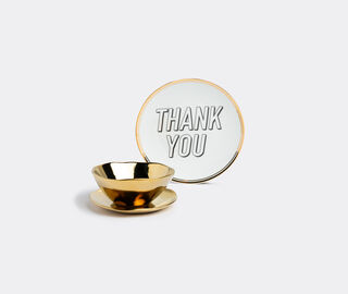 Bitossi Home 'Thank You' plate GOLD BIHO19TAV749GOL