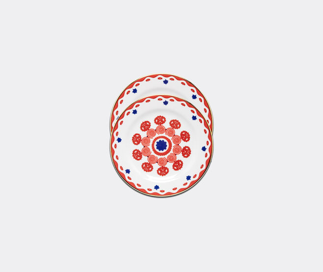 La DoubleJ 'Miki' dessert plate, set of two MULTICOLOUR LADJ21DES212RED