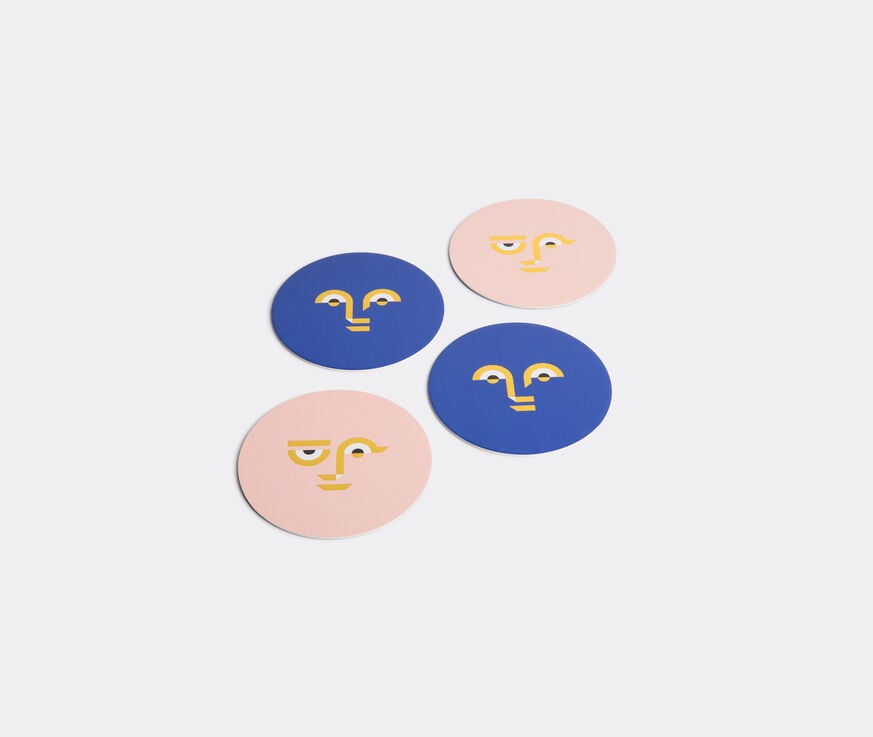 Octaevo 'Apollo' coaster, set of 16 Blue, rose, gold OCTA17APO007BLU