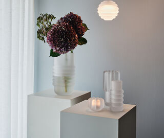 Tom Dixon 'Press' stem vase, small, frosted WHITE TODI26PRE727WHI