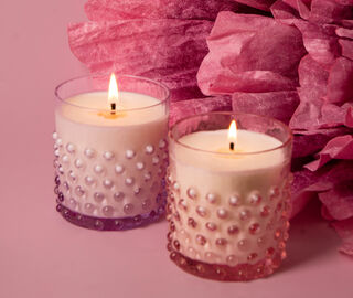 KLIMCHI 'Hobnail' candle, Peony, rosaline PINK KLIM25PEO050PIN