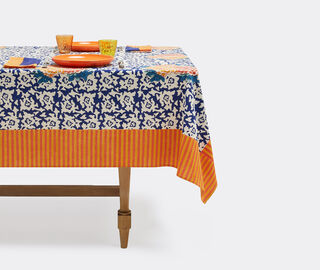 Lisa Corti 'Arabesque Corolla' tablecloth, blue and orange MULTICOLOUR LICO23TAB377MUL