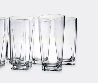 VESTA 'Tall' tumbler glass, set of six, transparent TRANSPARENT VEST25SET278TRA