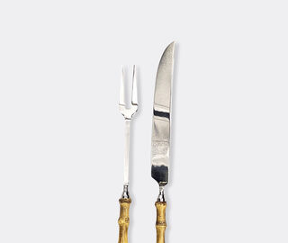 Les-Ottomans 'Bamboo' meat carving set, set of two, silver MULTICOLOUR OTTO26BAM453MUL