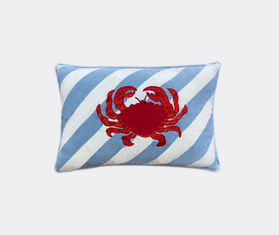 Les-Ottomans 'Crab' embroidered cushion, white and light blue stripes MULTICOLOUR OTTO24CRA747MUL
