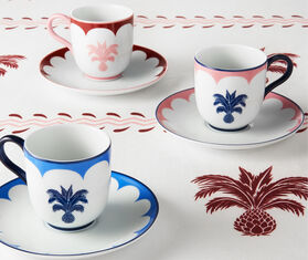 Aquazzura Casa &#39;Jaipur&#39; coffee cup and saucer, set of two, bordeaux and pink MULTICOLOUR AQUA23JAI309MUL