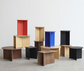 Hay 'Slit' round table, high, walnut WALNUT HAY122SLI226BRW