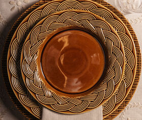 House of Capricorn 'Vime' dessert plate, brown BROWN HOCA26VIM595BRW