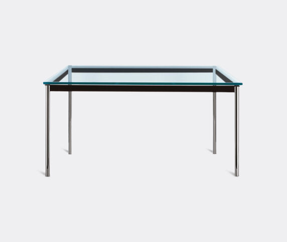 Cassina 'LC10' rectangular low table, chrome legs, black frame, tall