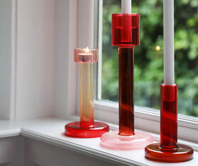 &amp;k Amsterdam &#39;Bole&#39; candleholder, large, pink and red MULTICOLOUR AMST25BOL057MUL