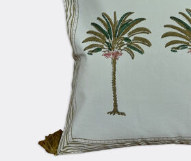 Les-Ottomans &#39;Palms&#39; hand printed cushion MULTICOLOUR OTTO23HAN231MUL