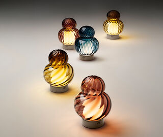 NasonMoretti 'Bibendum' table lamp, optic twist, violet MULTICOLOUR NAMO26BIB886PUR