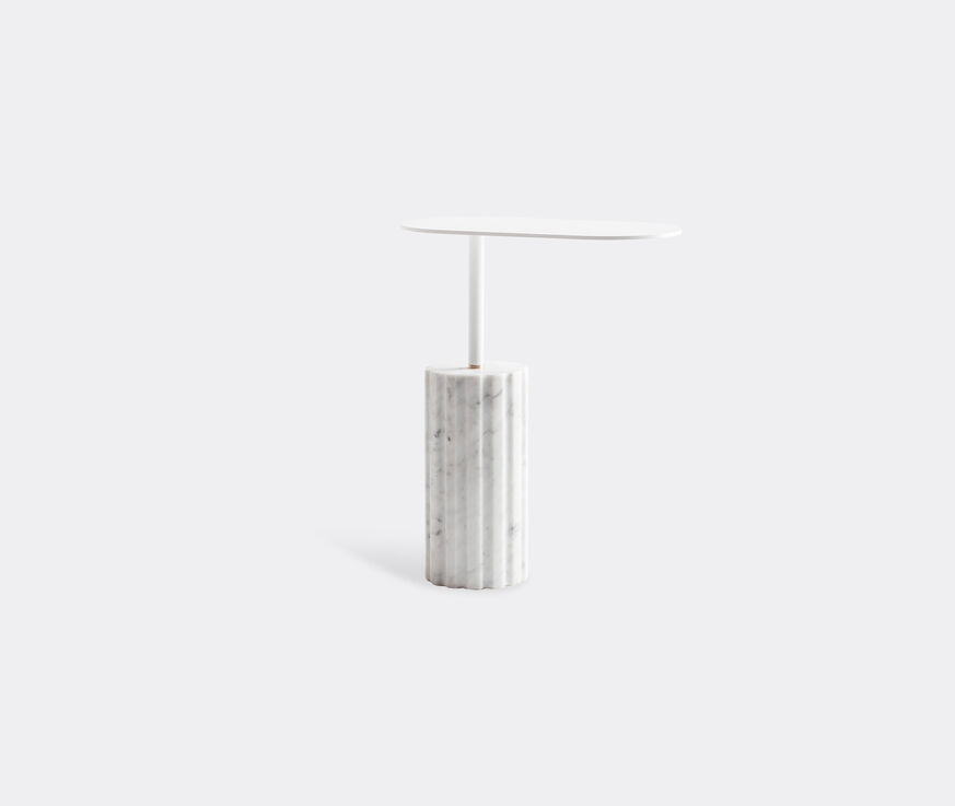 Aparentment 'Column' side table, white and grey  APAR19COL258WHI