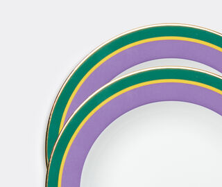 La DoubleJ 'Rainbow Purple' soup plate, set of two PURPLE LADJ24SOU321PUR
