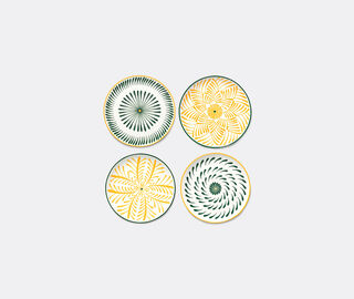 Serax 'Bazaar' dinner plate, set of four, yellow and green MULTICOLOUR SERA26DIN988YEL