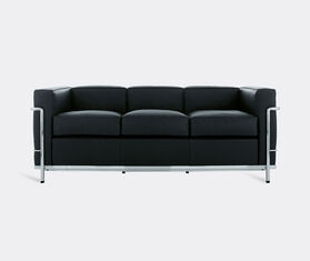 Cassina '2 Fauteuil Grand Confort' petit mod&egrave;le, trois places sofa, grey leather BLACK CASS21PAD497BLK