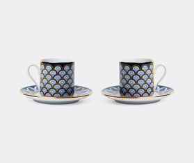 La DoubleJ 'Odysseus Imperio' espresso cup and saucer, set of two, midnight blue MULTICOLOR LADJ26IMP638MUL