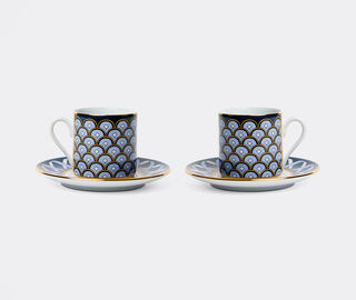 La DoubleJ 'Odysseus Imperio' espresso cup and saucer, set of two, midnight blue MULTICOLOR LADJ26IMP638MUL