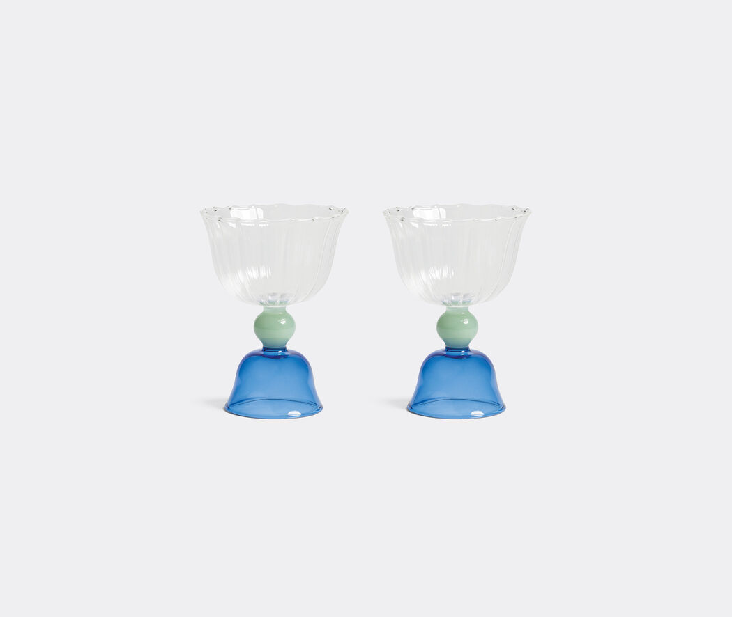 'Tulip' glass, set of two, blue by &k Amsterdam | Glassware | FRANKBROS