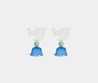 &amp;k Amsterdam 'Tulip' glass, set of two, blue MULTICOLOUR AMST25GLA345MUL