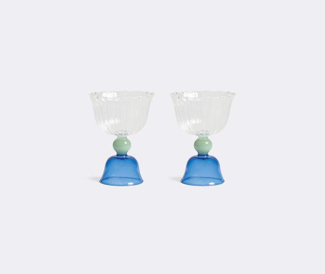 &k Amsterdam 'Tulip' glass, set of two, blue MULTICOLOUR AMST25GLA345MUL