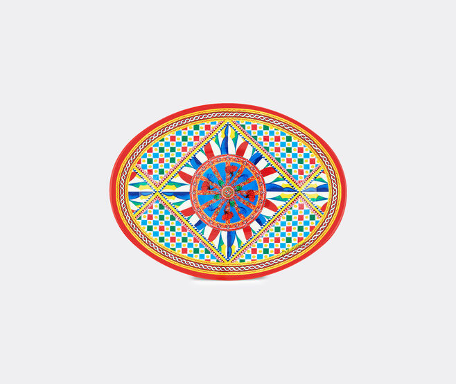 Dolce&Gabbana Casa 'Carretto Siciliano' round wooden tray MULTICOLOUR DGCA22WOO933MUL