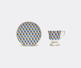 La DoubleJ 'Cubi Blu' espresso cup and saucer, set of two MULTICOLOUR LADJ22ESP972MUL