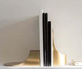 XLBoom 'Emoji' bookends, brass BRASS XLBO19EMO292BRA