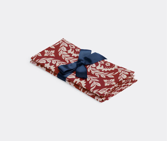 La DoubleJ 'Bordeaux Garland' large napkin, set of two BURGUNDY LADJ23LAR550RED