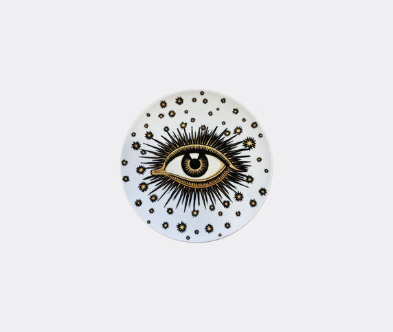 Les-Ottomans 'Eye' dinner plate, white Multicolor OTTO24WHI846MUL