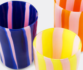 Aquazzura Casa &#39;Dolcevita Stripe&#39; tumbler, set of two, yellow and pink MULTICOLOUR AQUA23DOL437MUL